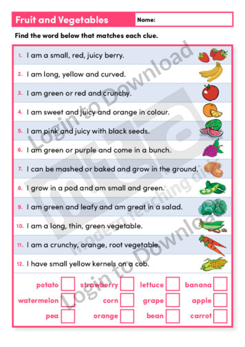 Fruit and Vegetables (Level 2)