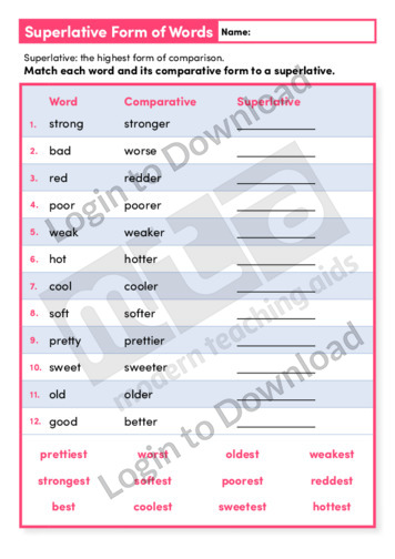 Superlative Form of Words (Level 4)