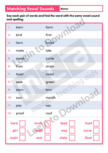 Matching Vowel Sounds (Level 3)