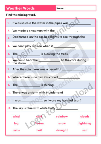 Weather Words (Level 4)