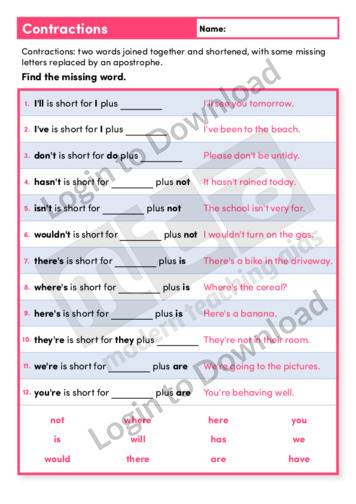 Contractions (Level 2)