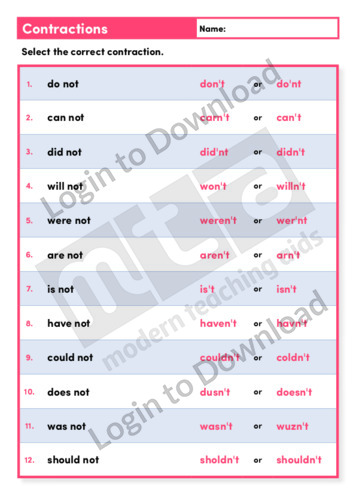 Contractions 1 (Level 3)