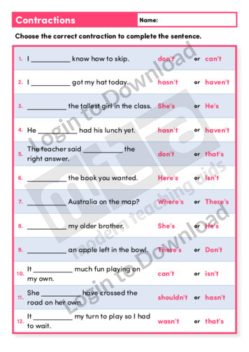 Contractions 3 (Level 3)