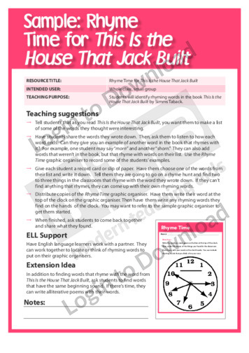 Rhyme Time for This Is the House That Jack Built