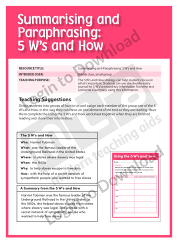 5 W’s and How