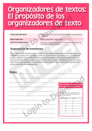 101831S03_LecturaporáreadecontenidosOrganizadoresdetextoElpropósitodelosorganizadoresdetexto01