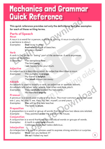 Mechanics and Grammar Quick Reference (Level 5)