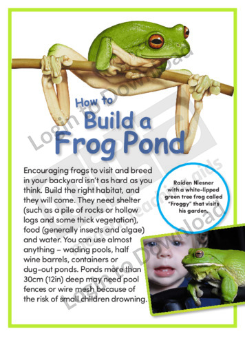 How to Build a Frog Pond
