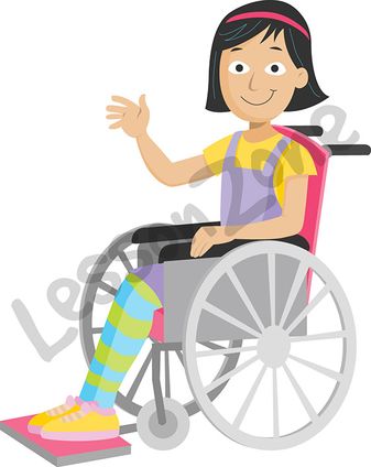 Young girl in wheelchair