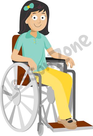 Teenage girl in wheelchair