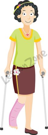 Girl with crutches