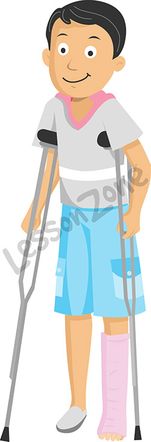 Boy with crutches