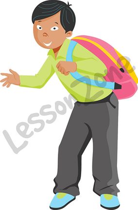 Teenage boy with backpack