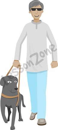 Man with guide dog
