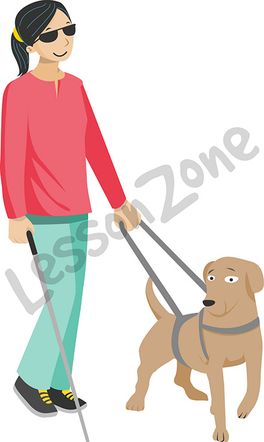 Woman with guide dog