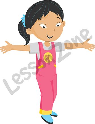 Young girl with arms out