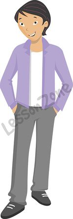 Teenage boy standing with hands in pockets