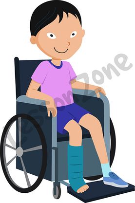 Young boy in wheelchair