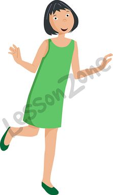 Teenage girl standing on one leg