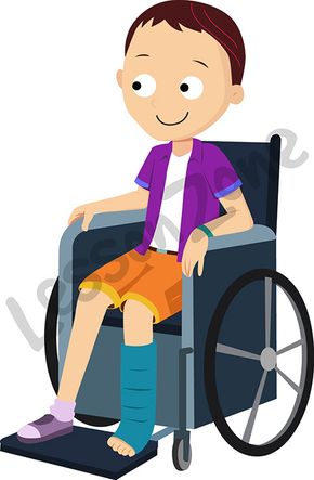 Young boy in wheelchair