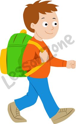 Young boy with backpack