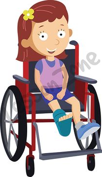 Young girl in wheelchair