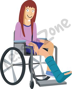 Teenage girl in wheelchair