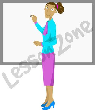 Woman teacher writing on a white board