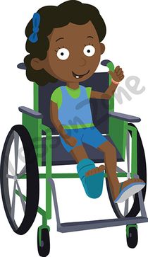 Young girl in wheelchair