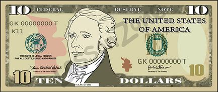 United States, $10 note