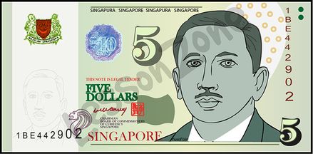 Singapore, $5 note