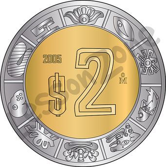 Mexico, $2 coin