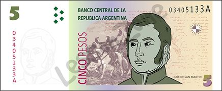 Argentina, $5 note