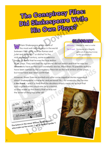 The Conspiracy Files: Did Shakespeare Write His Own Plays?