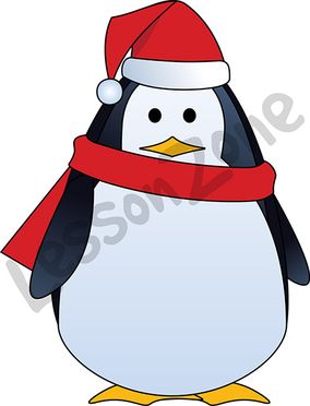 Penguin with Santa hat