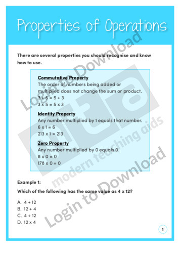 Properties of Operations (Level 3)