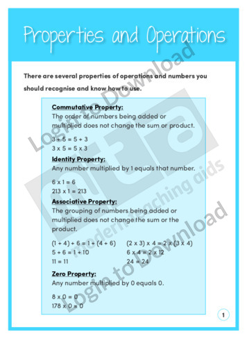 Properties of Operations (Level 4)