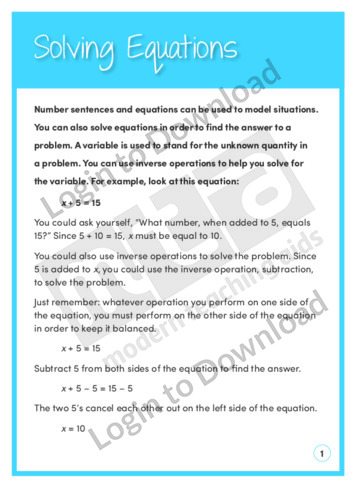 Solving Equations (Level 5)