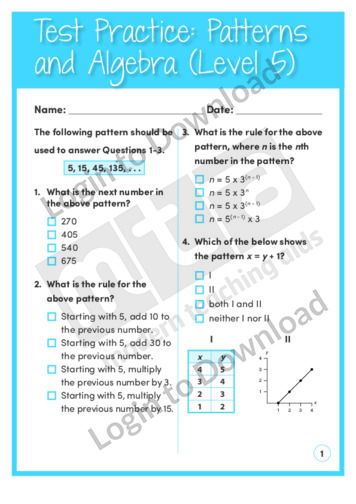 Patterns and Algebra (Level 5)
