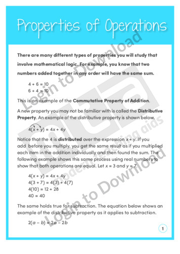 Properties of Operations (Level 6)