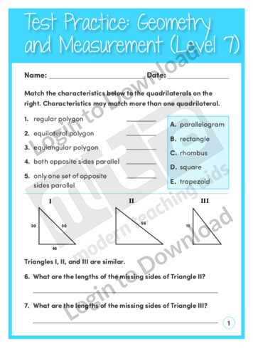 Geometry and Measurement (Level 7)