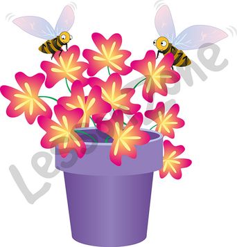 Bees in flowers