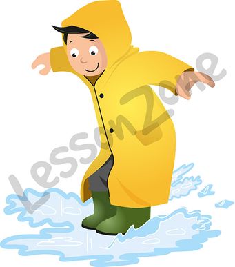 Boy in raincoat
