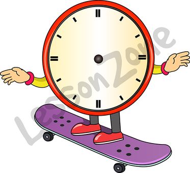 Clock face on skateboard
