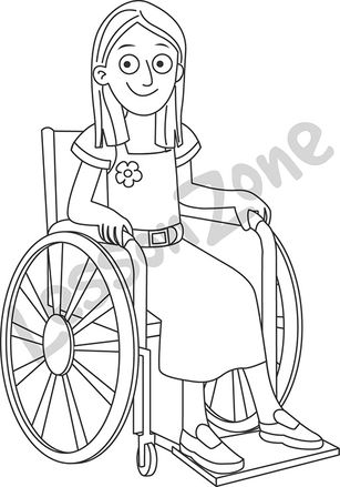Girl in wheelchair  B&W