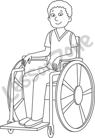 Teenage boy in wheelchair  B&W