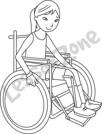 Teenage girl in wheelchair  B&W