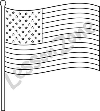 United States, flag B&W