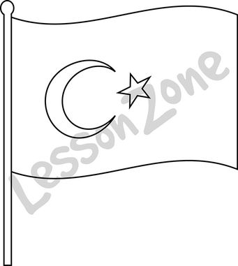 Turkey, flag B&W
