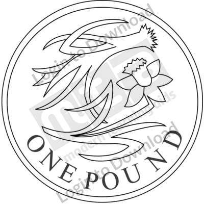 United Kingdom, £1 coin B&W